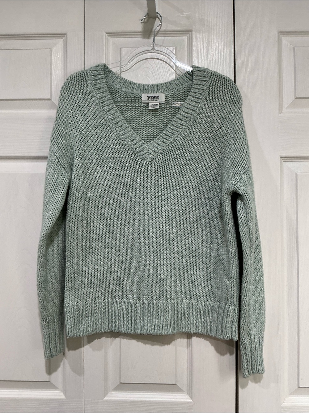 💙 Victoria’s Secret PINK Green V-neck Sweater - Small (01616)